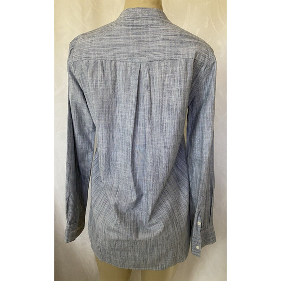 Trovata Birds of Paradise Henley Top Shirt Blue Long Sleeve Hidden Butto… - Picture 4 of 9